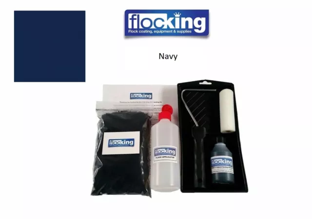 Flocking Kit marineblau Flock zum Selbermachen mit Schaumstoffrolle und Tablett Set Flocking