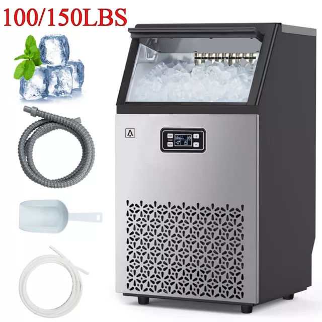 Commercial Under Counter Ice Machine, 80lbs/24H, 25LBS Bin Built