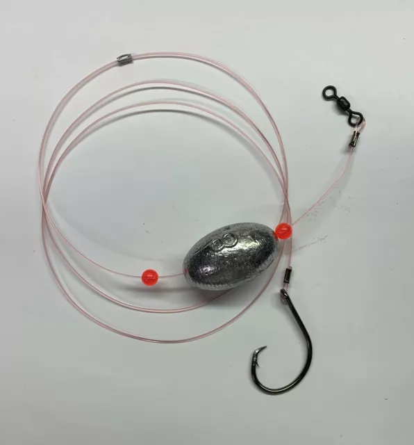 2Pcs Heavy Duty Drum Rig 1/0-9/0 Circle Hook Fish Finder Yo-Zuri TopKnot  Catfish