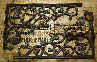 8 Cast Iron Antique Style LEAVES & VINE Brackets, Garden Braces Shelf Bracket