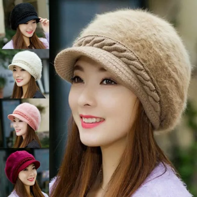 Women Ladies Winter Warm Knitted Crochet Slouch Baggy Beanie Hat Ski Brim Cap