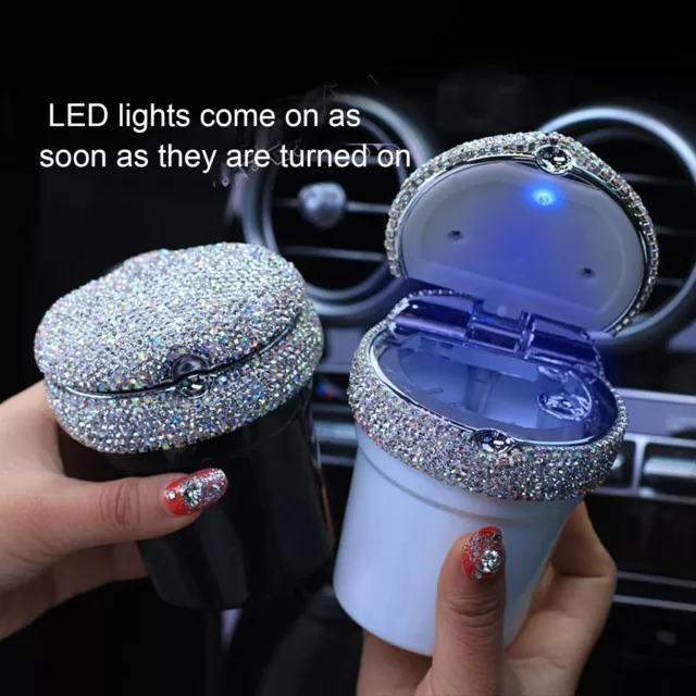 Car Ashtray, Auto Ashtray With Led Light, Portable Colorful Car Ashtray  With Lid Smell Proof