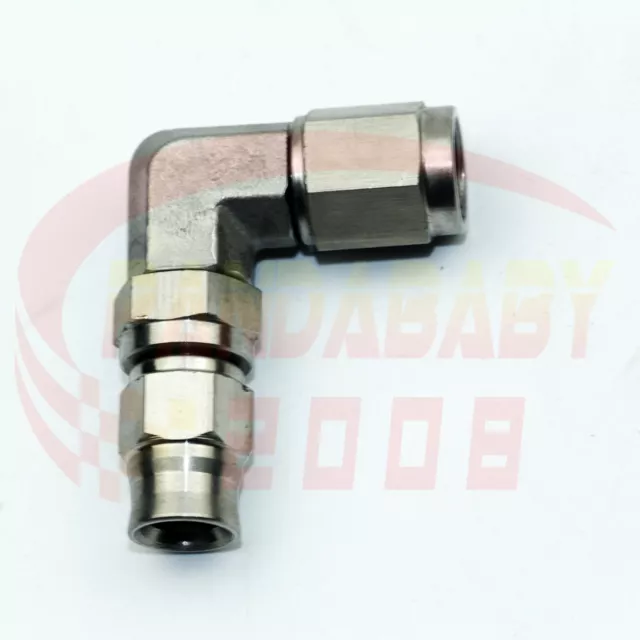 Female AN3 -3 3AN 3-AN to 3/8-24 UNF Brake Hose End Fitting Adapter 90 Deg Elbow