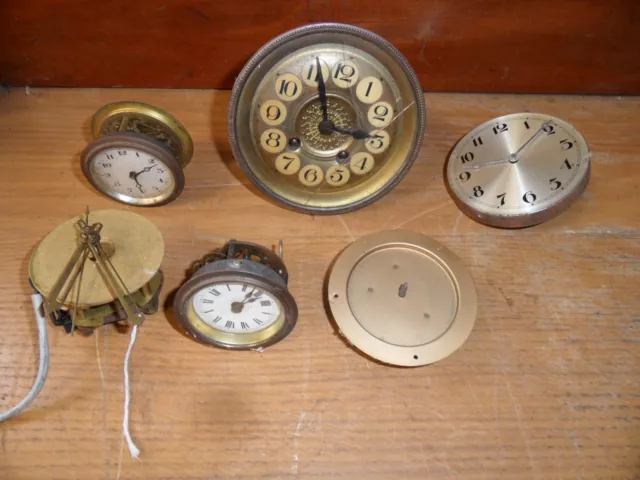 Job Lot of Clock Movements - Floating Balance & Electric - 6cm to 10cm Diameter