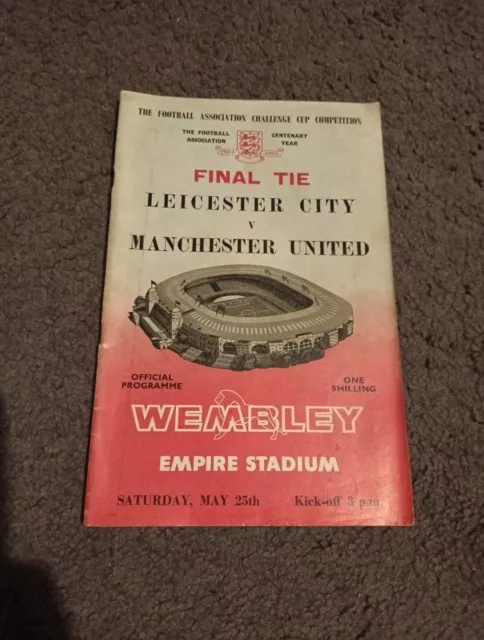 Leicester City v Manchester Utd 1963 Fa cup final Football Programme Man Utd