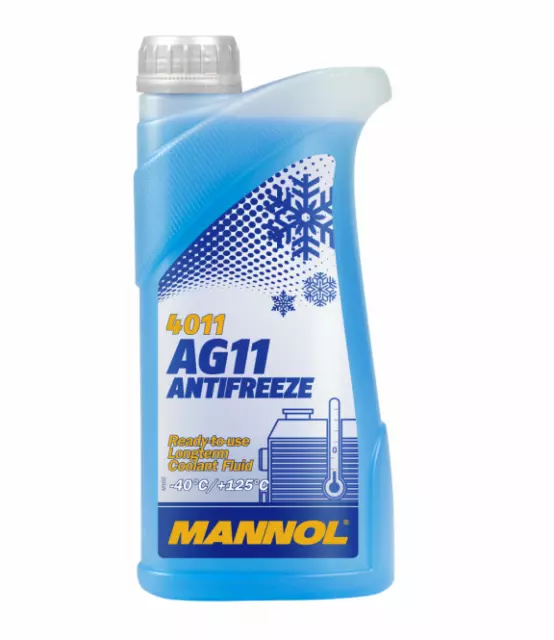1L MANNOL AG 11 Blue Antifreeze Coolant Ready For Use -40C Longlife