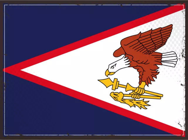 Holzschild 20x30 Amerikanisch-Samoa Ozeanien Flagge Länder National Fahne Wand D