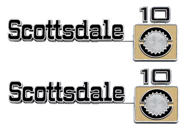 OER Front Fender "Scottsdale 10" Emblem Set 1975-1980 Chevy Pickup Trucks