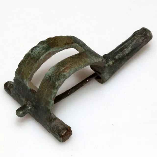 Roman Bronze P-Shape Fibula Brooch Circa 200 - 300 Ad