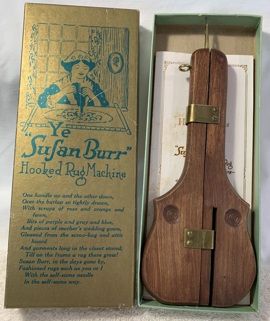 Máquina de alfombras enganchadas Ye Susan Burr caja original instrucciones Pfistner
