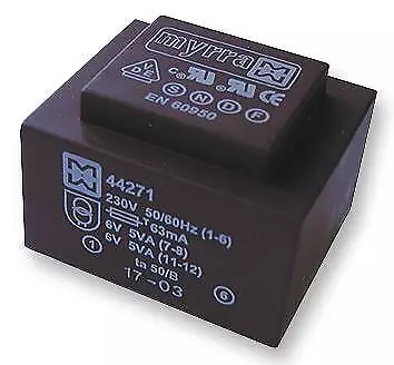 TRANSFORMER, 10 VA, 230 V, 2 X 15 V, PCB-Halterung Transformatoren, Menge 1 | 44274