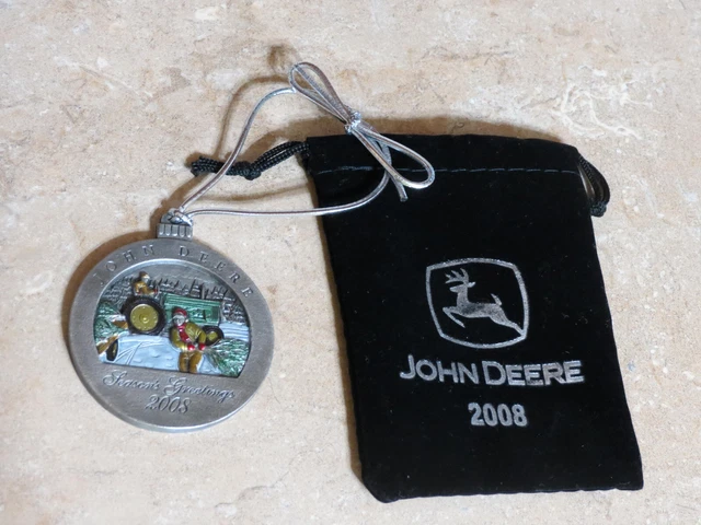 new 2008  JD John Deere Christmas Holiday pewter Ornament 60 tractor 7th x-mas
