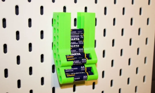 AA/AAA Battery Holder Dispenser For IKEA Skadis Pegboard - Battery Storage