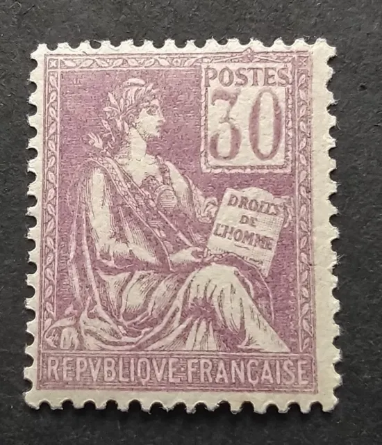 FRANCE 30 CENTIMES TYPE MOUCHON N°128 de 1902 NEUF * (270)