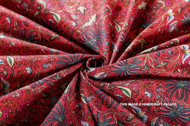 Indien Tissu Coton Bloc Imprimé Desseré Couture Course Artisanat Par 4.6m 3