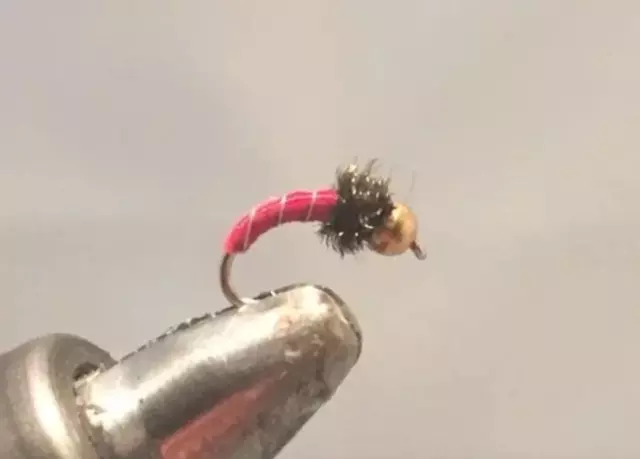 One Dozen (12) - Beadhead Zebra Midge - Red - Nymph
