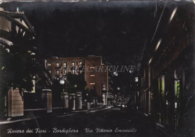 BORDIGHERA - Via Vittorio Emanuele, Notturno 1957