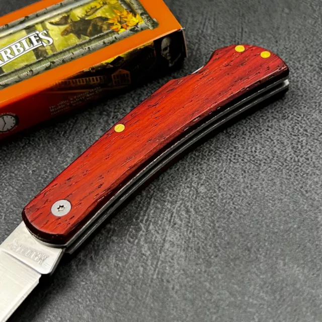 MARBLES BROWN WOOD Handles Folding Lockback Blade EDC Pocket Knife $0. ...