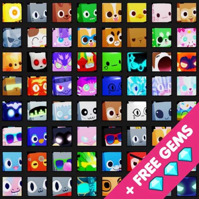 UNTRANSFERRED Pet Simulator X - All Huge Pets & Gems +💎5B GEMS💎-Quick &  Cheap