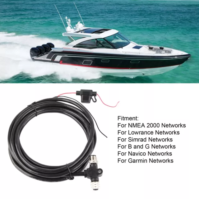 For NMEA2000 Power Cable 5Pin IP67Waterproof Backbone Cable 3Meter With T