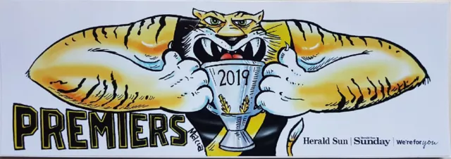 Afl Herald Sun Richmond Tigers Premiership Bumper Stickers 2017 2019 2020 (New) 3