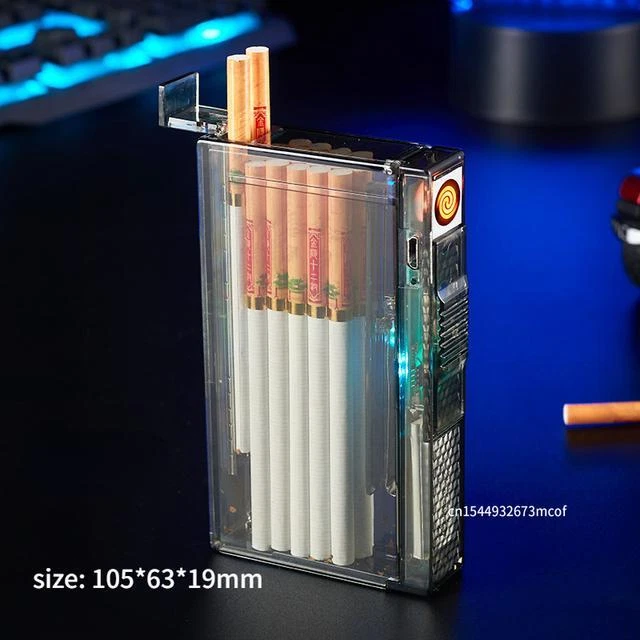 Cigarette Lighter Case All-in-one Recharging Automatic Popup Smoker Lighter