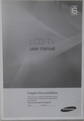 ORIGINAL BEDIENUNGSANLEITUNG FÃR Samsung LCD TV Series 6 EUR 2,50