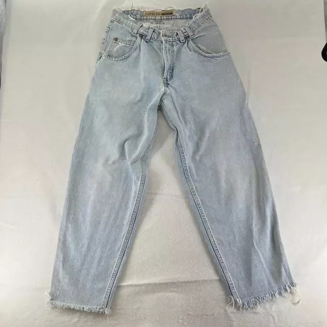 Vintage Levis Silver Tab Blue Jeans Straight Leg Distress Mid Rise Womens 29 ‘91