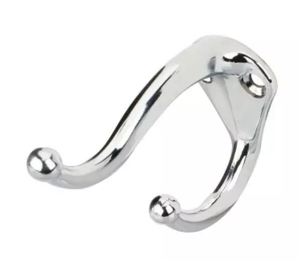 Small 3" Double Coat Robe Hat Towel Wall Hook Polished Chrome - RH02-PC.  NEW
