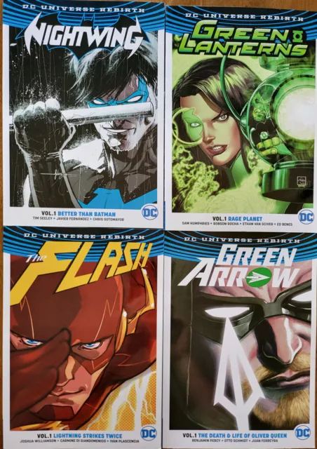 Lot of 4 - DC Universe Rebirth-FLASH-GREEN ARROW-GREEN LANTERN -NIGHTWING - #1's