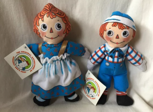 Pair of The Toy Works Raggedy Ann & Andy Dolls 1991 MacMillan