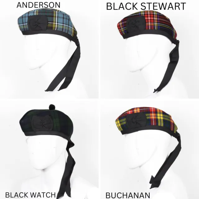 Cappello scozzese Highland Tartan Glengarry / cappello kilt muli tartan