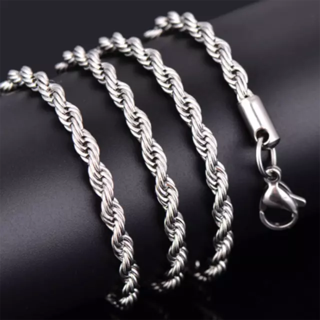 42-74cm Oro Argento Massiccio Twist Collana Matrimonio Fidanzamento Gioiel ★
