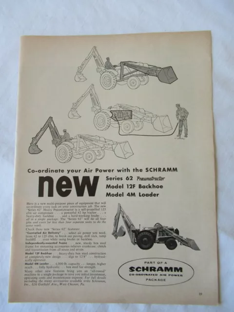 1961 Schramm backhoe loader print  AD 11x8"