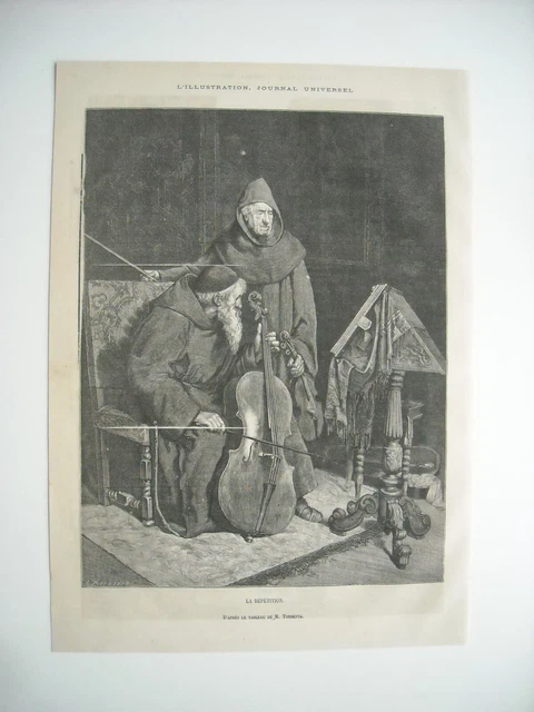 Gravure 1873. Salon. La Repetition.. D’apres Le Tableau De M. Torrents.