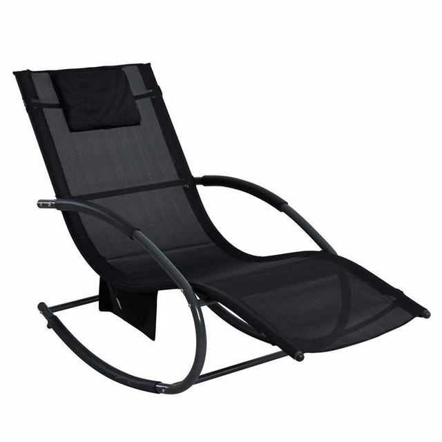 ESTEXO Gartenliege Schaukelliege Sonnenliege Liegestuhl Relaxliege Liege Swing Schwarz, Garten Strandliege
