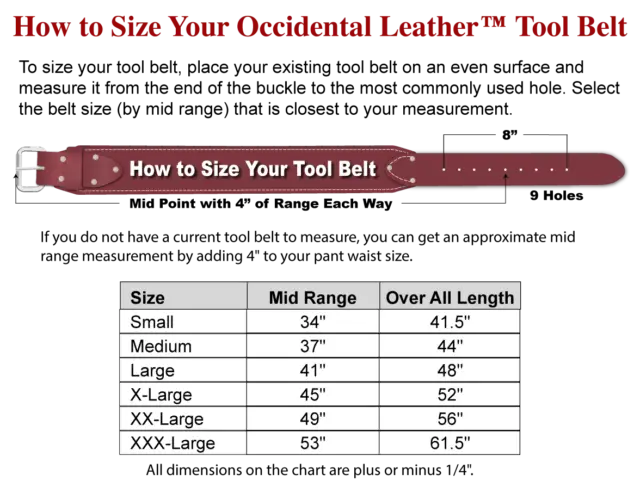 Occidental Leather 5035 H.D. 3" Ranger Work Belt (CHOOSE SIZE) Made In USA 3
