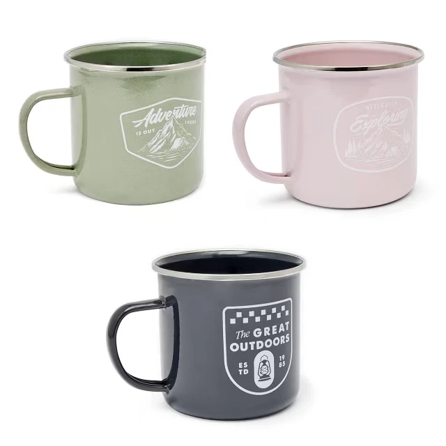 Enamel Mug Cup 6 8 9 10 12 Cm White Blue Camping Home Picnic Tea Coffee Pannikin | Australia