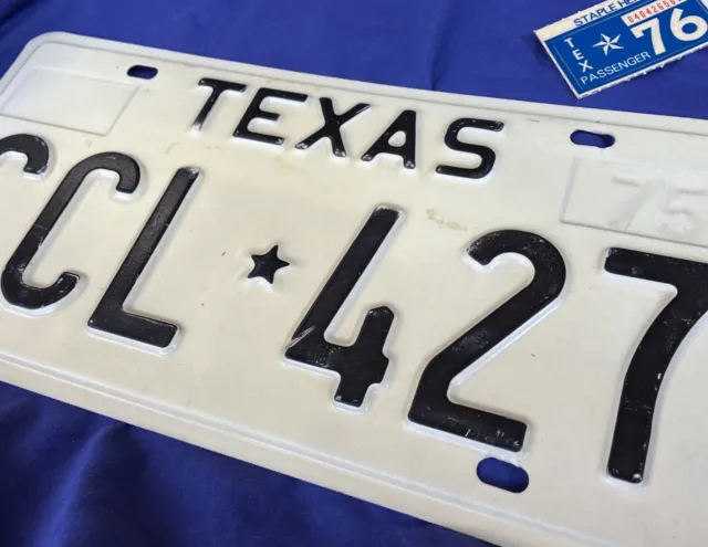 1975-76 Texas Passenger License Plate (1) NOS never used never installed CCL-427