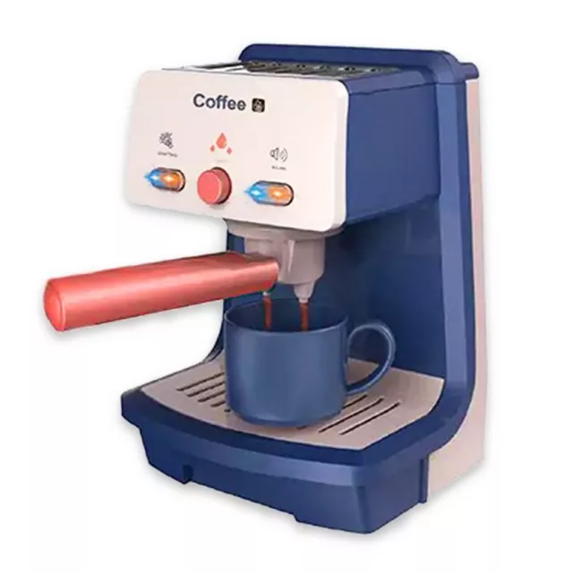 Kids Coffee Maker Kit Pretend Play Toy Kitchen Accessories With Light & Sound