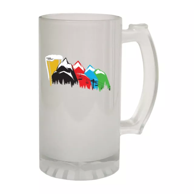 Skiing Snowboarding Pm Ski Lift To Beer Novelty Gift Frosted Glass Beer Stein