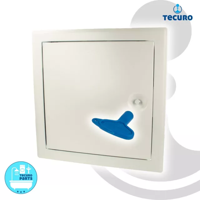 Porta di revisione tecuro porta da incasso con telaio e serratura quadrata, lamiera d'acciaio bianca R