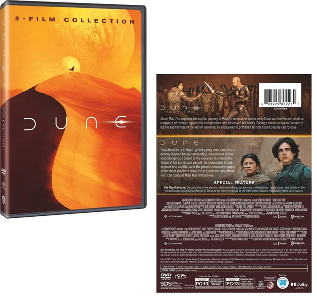 DUNE PARTS ONE & Two (2021+2024) Timothée Chalamet, Dune 1+2 NEW US Rg1 DVD EUR 38,54