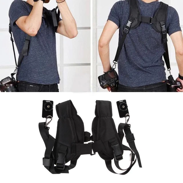 Double Camera Strap Portable Shoulder Camera Strap for Two DSLR Digital Cameras