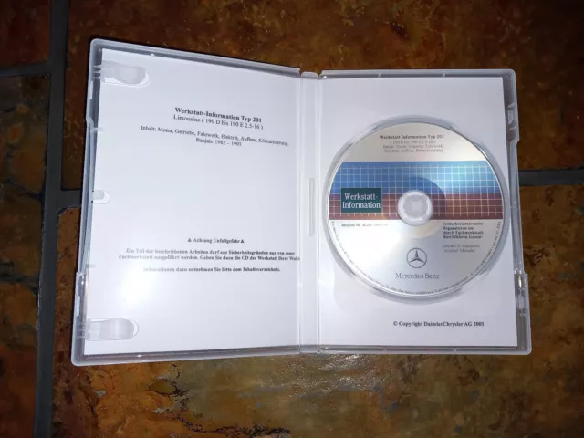Originale Mercedes Benz W201, WIS manuale di manutenzione e riparazione su CD