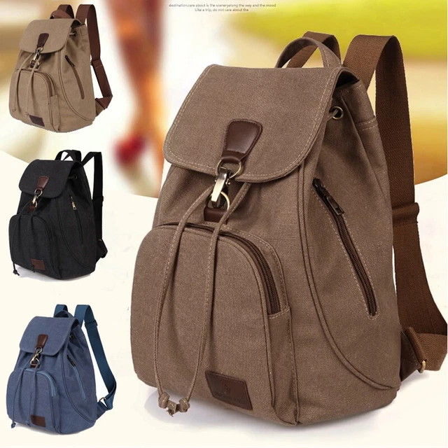 Ladies Women Rucksack Vintage Canvas Backpack Travel Bag Student Schoolbag