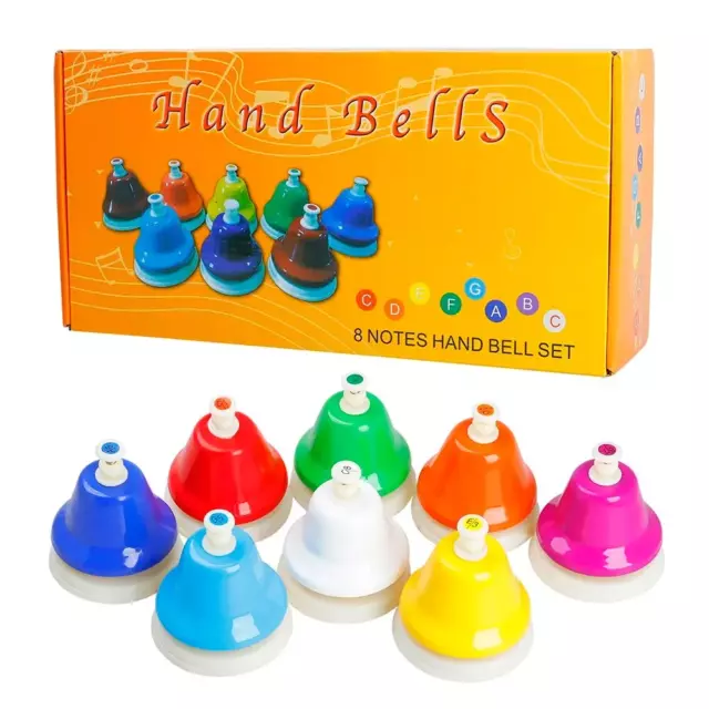 Orff Musical Instrument Set Colorful 8-Note Hand Bell Children'S Music Toy Baby