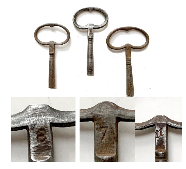 Lot De 3 Clés Pour Montre à Gousset Ancienne - Remontoir Horlogerie Vintage, Occasion