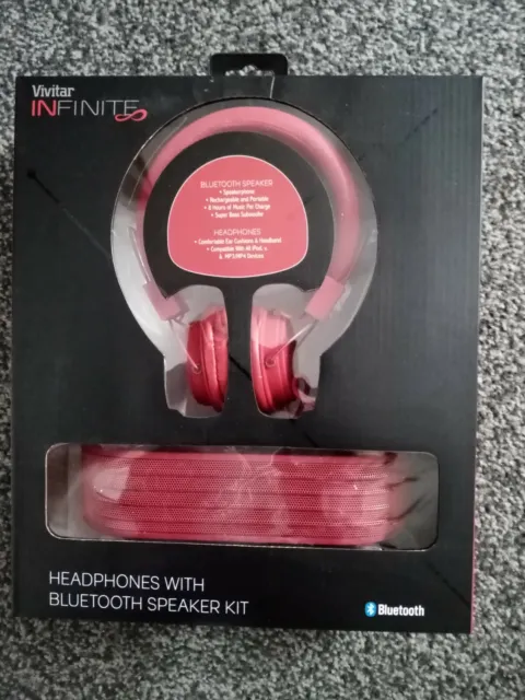 Vivitar Infinite On-Ear Kopfhörer und kabelloses Lautsprecher-Kit in rot