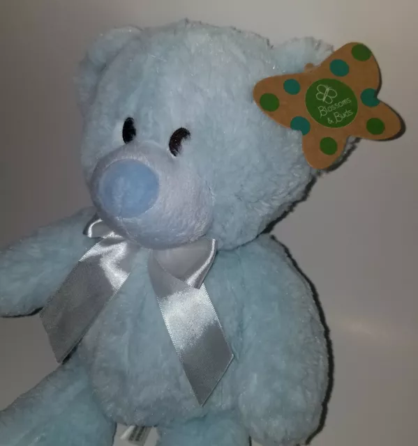 NEW  My First Teddy Bear Plush 12" Lovey Toy Baby Boy Blossoms & Buds Evergreen 2